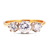 Three-Stone-Diamond-Engagement-Carat-Gold-Vintage-Ring