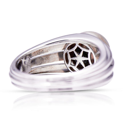 A Rare Design | Art Deco, 1920s, 18ct White Gold Natural Pearl Ring