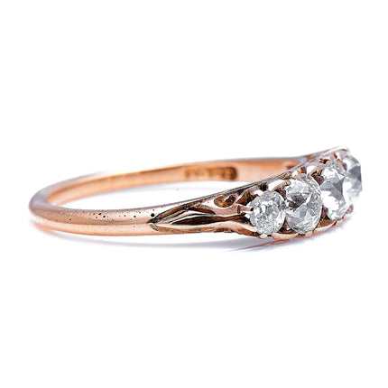 Antique, Victorian, 18ct Gold, Old Cut Diamond Five-Stone Ring