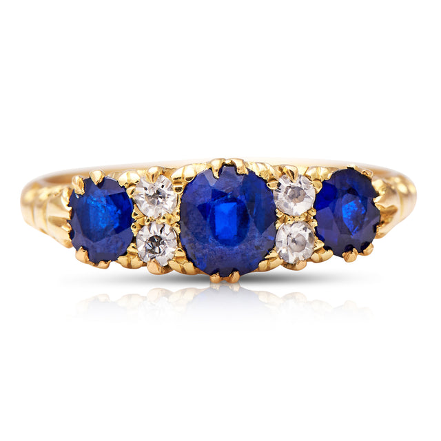 Antique Victorian Sapphire and Diamond Engagement Rings