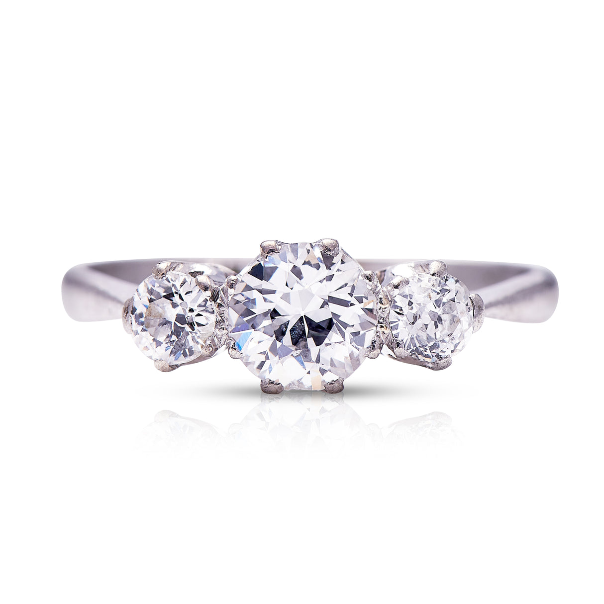 Antique_Engagement_Rings | Rings_Vintage_Three_Stone |Art Deco, Platinum, Diamond Three Stone Ring