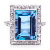 Art-Deco-Platinum-Aquamarine-Diamond-Ring-Antique-Vintage-Jewellery