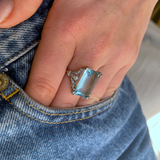 Art Deco | 1920s, aquamarine & diamond cocktail ring