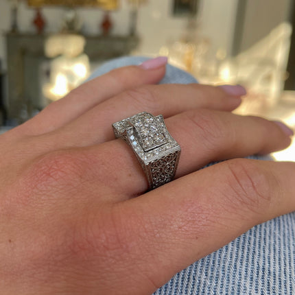Antique Diamond Ring, Platinum, Circa 1900