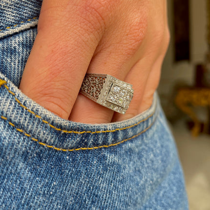 Antique Diamond Ring, Platinum, Circa 1900