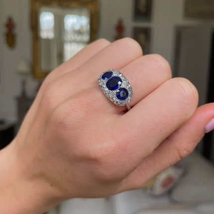 Antique | Art Deco, Platinum, Sapphire and Diamond Ring