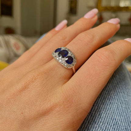 Antique | Art Deco, Platinum, Sapphire and Diamond Ring