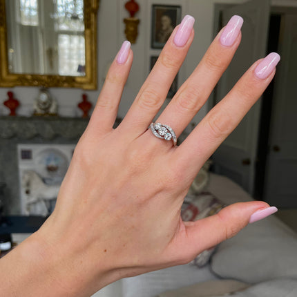 Antique, Edwardian, Diamond Three Stone Engagement Ring, Platinum