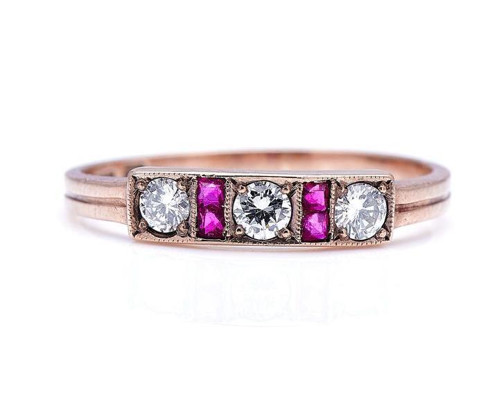 Antique-Engagement-Rings-Gold-Ruby-Diamond-Art-Deco