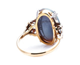 Art Deco, 18ct Gold, Black Opal and Diamond Ring