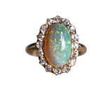  Art-Deco-Opal-18-Carat-Gold-Antique-Diamond-Cluster-Ring-Vintage-Boutique