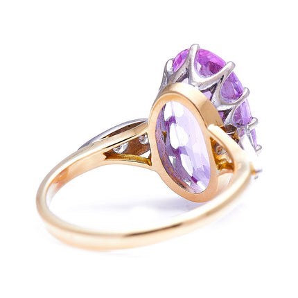 Art Deco, 18ct Gold, Pink Topaz and Diamond Ring