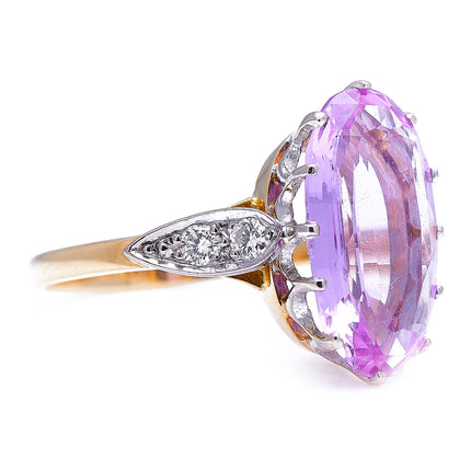 Art Deco, 18ct Gold, Pink Topaz and Diamond Ring