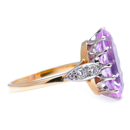 Art Deco, 18ct Gold, Pink Topaz and Diamond Ring