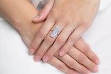 Art Deco diamond panel ring, worn on hand. 