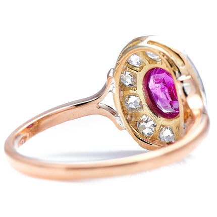 Art Deco, 18ct Gold and Platinum, Ruby and Diamond Ring