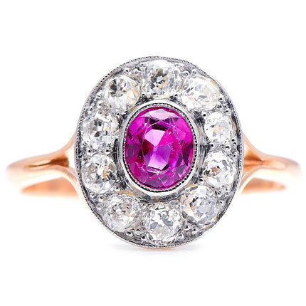 Art Deco, 18ct Gold and Platinum, Ruby and Diamond Ring