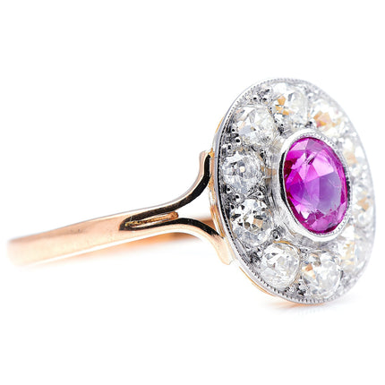 Art Deco, 18ct Gold and Platinum, Ruby and Diamond Ring