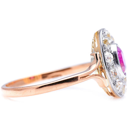 Art Deco, 18ct Gold and Platinum, Ruby and Diamond Ring