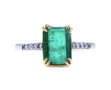 Art Deco, platinum, emerald and diamond ring