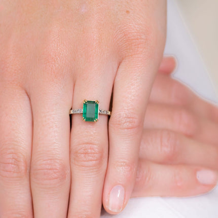 Art Deco, Platinum, Emerald and Diamond Ring
