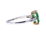 Art Deco, Platinum, Emerald and Diamond Ring
