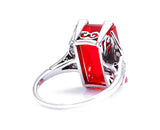 Art Deco, 18ct White Gold, Fire Opal and Diamond Ring