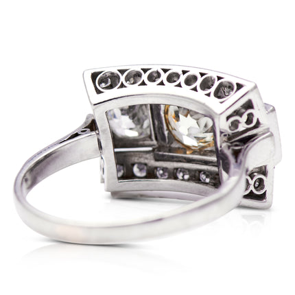 ON HOLD | Art Deco, 1930's, Platinum, Diamond Plaque Engagement Ring