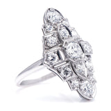 Art Deco, Platinum, Diamond Cluster Ring