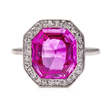 Art-Deco-Cocktail-Cluster-Ring-Burmese-Sapphire-Diamond-4-Carat-Jewellery-Vintage-Antique-Boutique