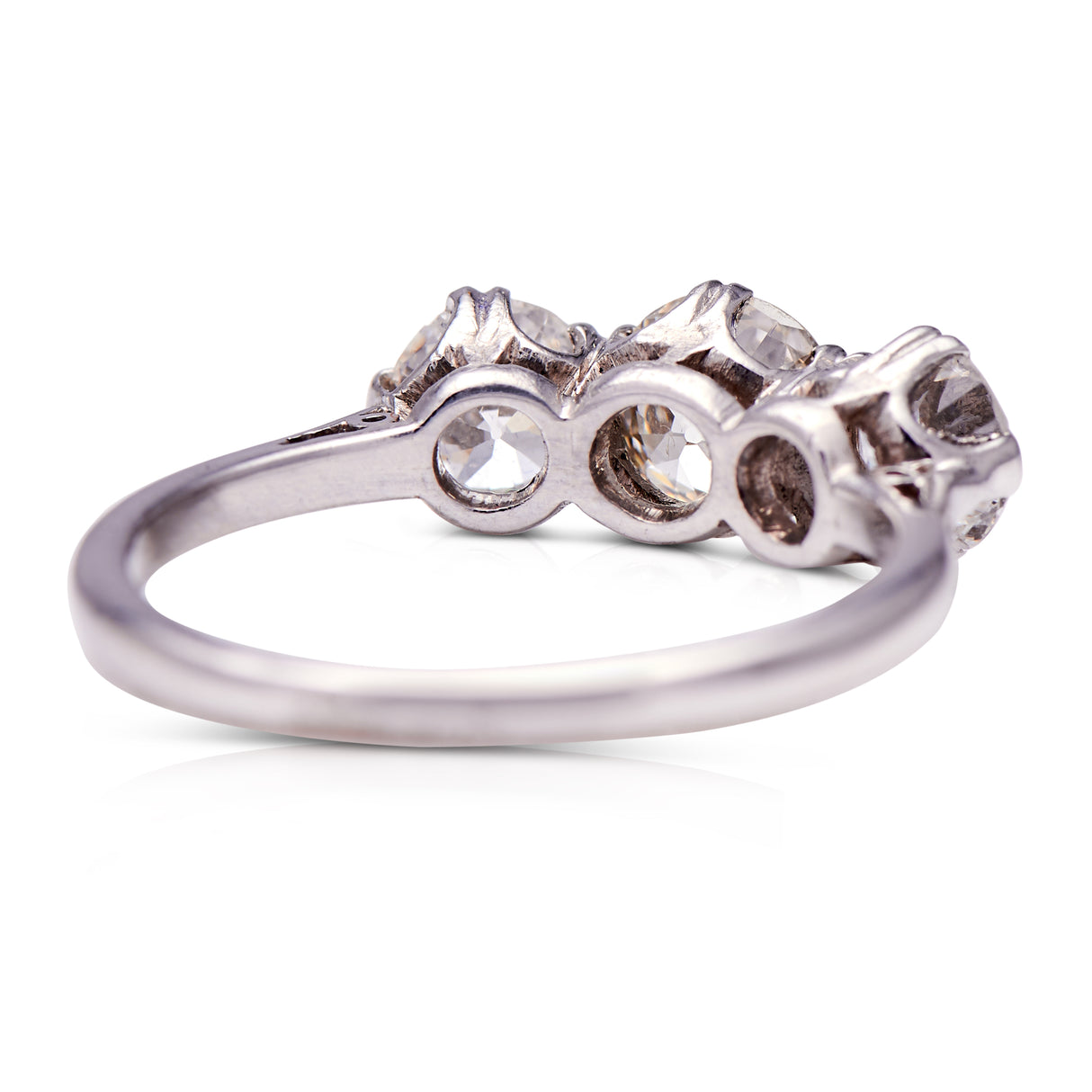 Antique, Art Deco, Platinum, Diamond Three Stone Ring