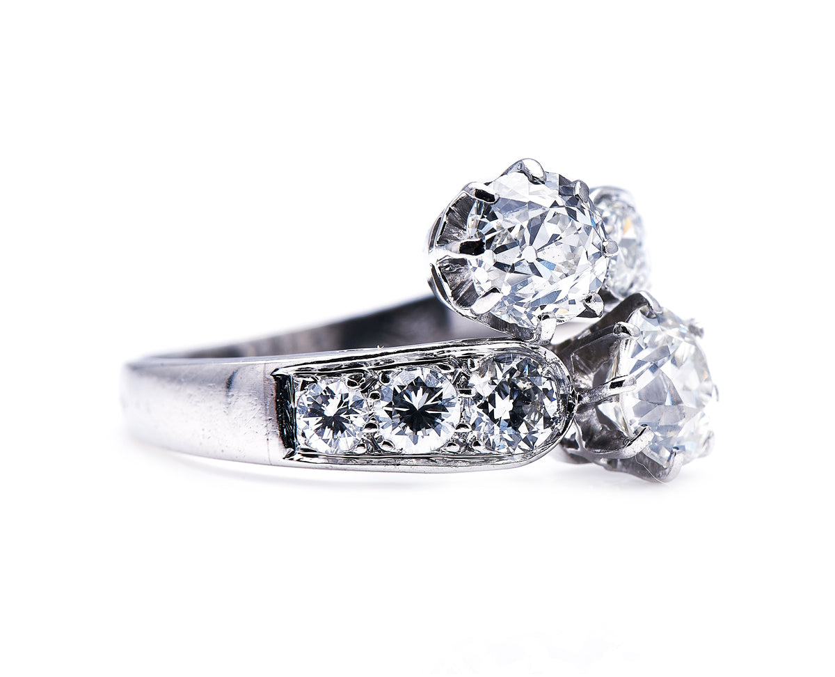 Art Deco, French, Platinum, Diamond Ring