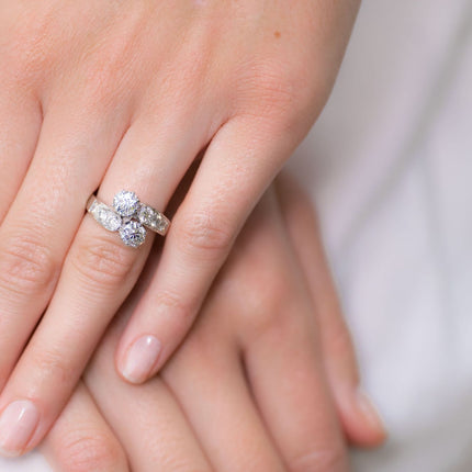 Art Deco, French, Platinum, Diamond Ring