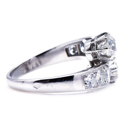 Art Deco, French, Platinum, Diamond Ring