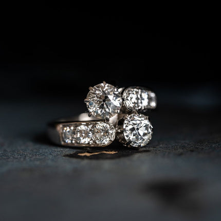 Art Deco, French, Platinum, Diamond Ring