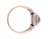 Art Deco, German, 14ct Rose Gold, Pink Topaz and Diamond Engagement Ring