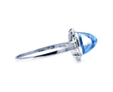 Art Deco, platinum, cabochon sri lankan sapphire & diamond ring