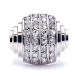 Art Deco, Platinum, Diamond Bombé Ring