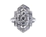 Navette-Saddle-Art-Deco-Diamond-Platinum-Plaque-Ring-Antique