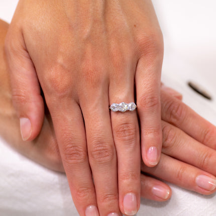 Art Deco, Platinum, Diamond Three Stone Ring