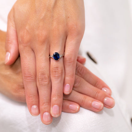 Art Deco, Platinum, Sapphire and Diamond Ring