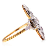 Art nouveau, 18ct gold, diamond ring