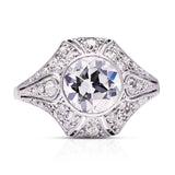 Diamond-Art-Deco-18-Carat-White-Gold-Curved-Antique-Ring