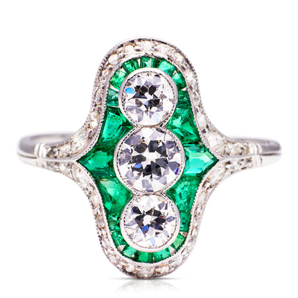 Emerald-Diamond-Platinum-Art-Deco-Mosaic-Cocktail-Sea-Foam-Diamonds-Antique
