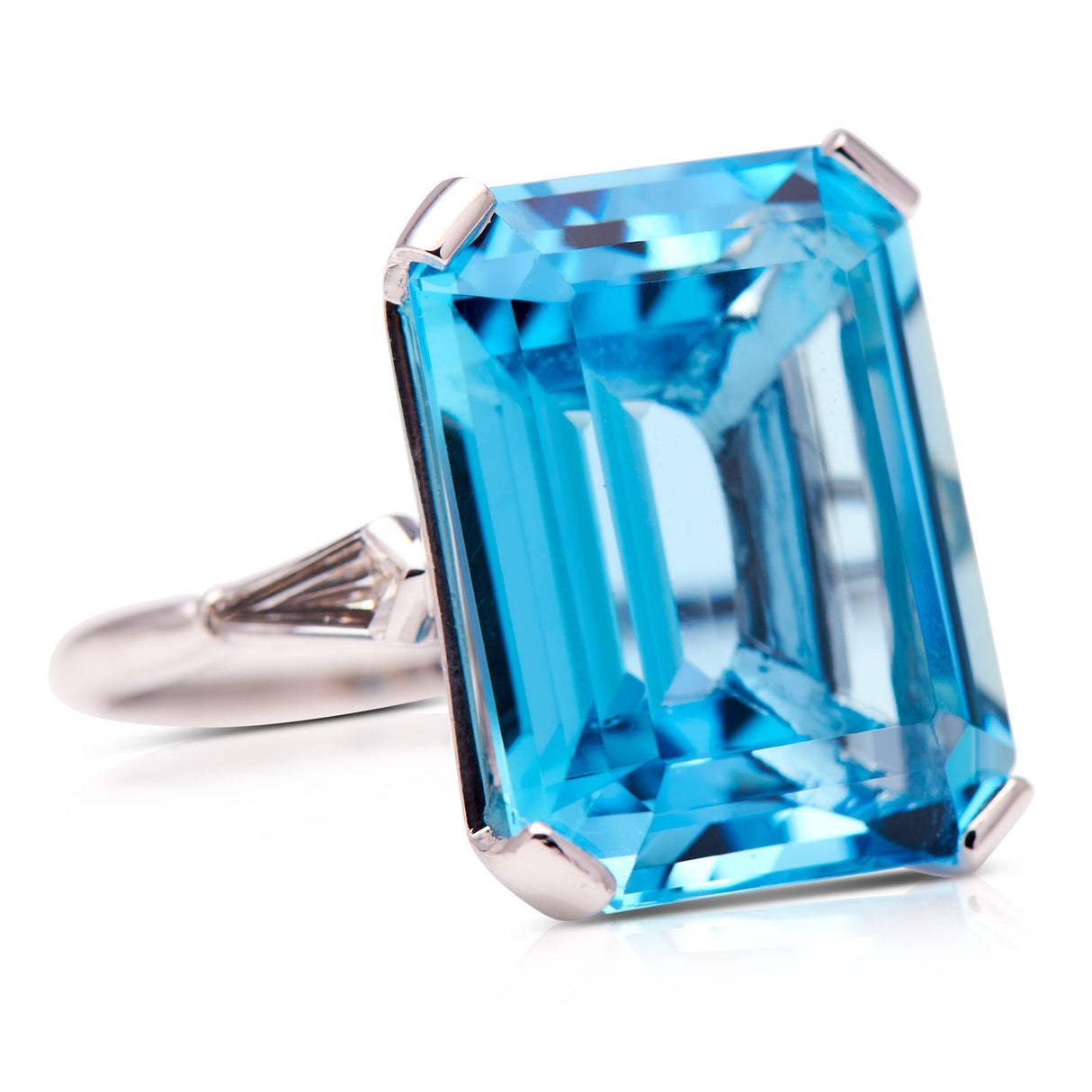 Art Deco, Platinum, Aquamarine and Diamond Ring Antique Rings | Antique Engagement Rings | Vintage Engagement Rings | Antique Jewellery 