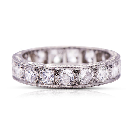 Eternity-Ring-Diamond-Platinum-Vintage-Art-Deco-Motif-Jewellery