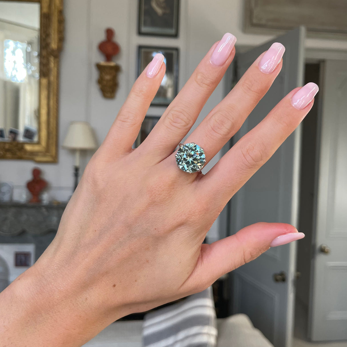 Belle Époque, Platinum, Zircon and Diamond Ring