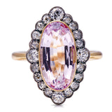 Vintage_rings Vintage_enengment_rings | Untreated Antique Belle Époque, 18ct Gold, Pink Topaz and Diamond Ring