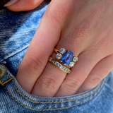 Antique Victorian Burmese Sapphire and Diamond Engagement Ring, 18ct Yellow Gold