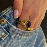 Vintage Tiffany & Co, Cabochon Amethyst Ring, 18ct Yellow Gold, Circa 1980